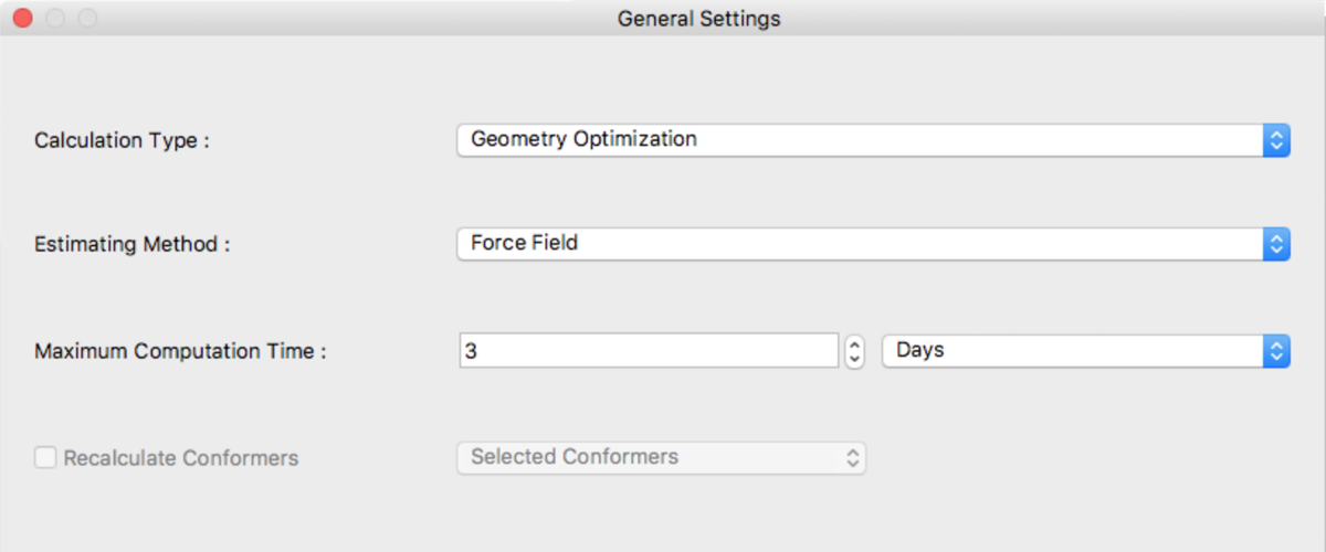 General Settings Dialog