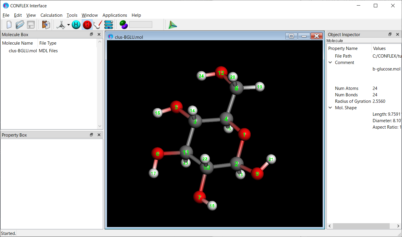 Interface beta-Glucose numbered