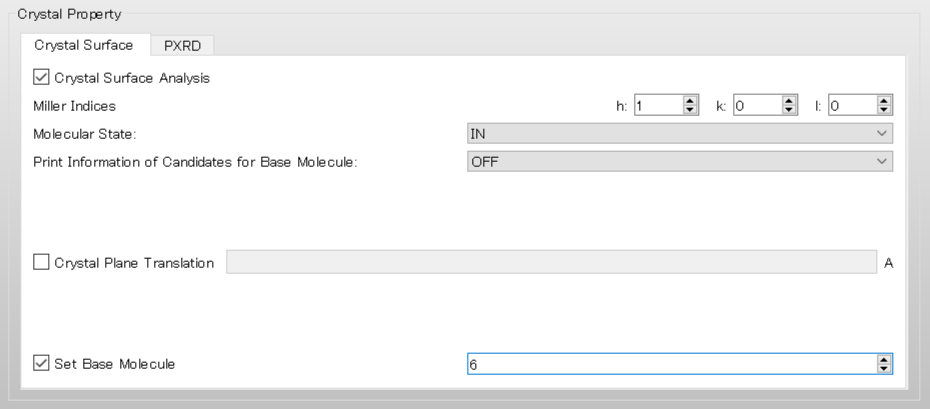 Surface set Base Mol